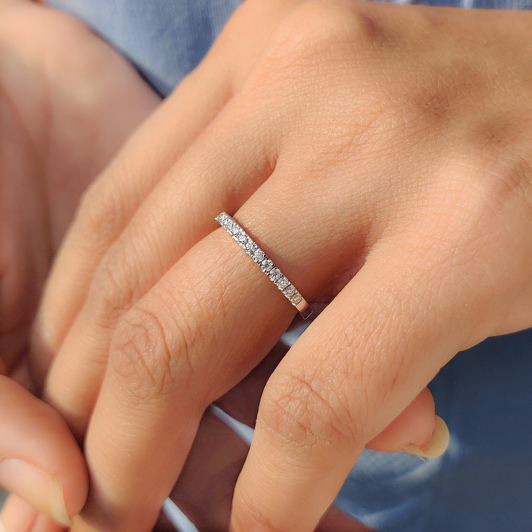 Round Cut Diamond Half Eternity Band