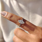 Marquise Cut Engagement Ring with Open Gallery Design