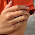 Round Cut Wedding Band in Full Eternity Design