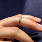 Round Cut Half Eternity Celtic Knot Band