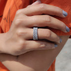 Moissanite Full Eternity Wedding Band Set