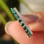 Emerald Wedding Band In Double Row Style