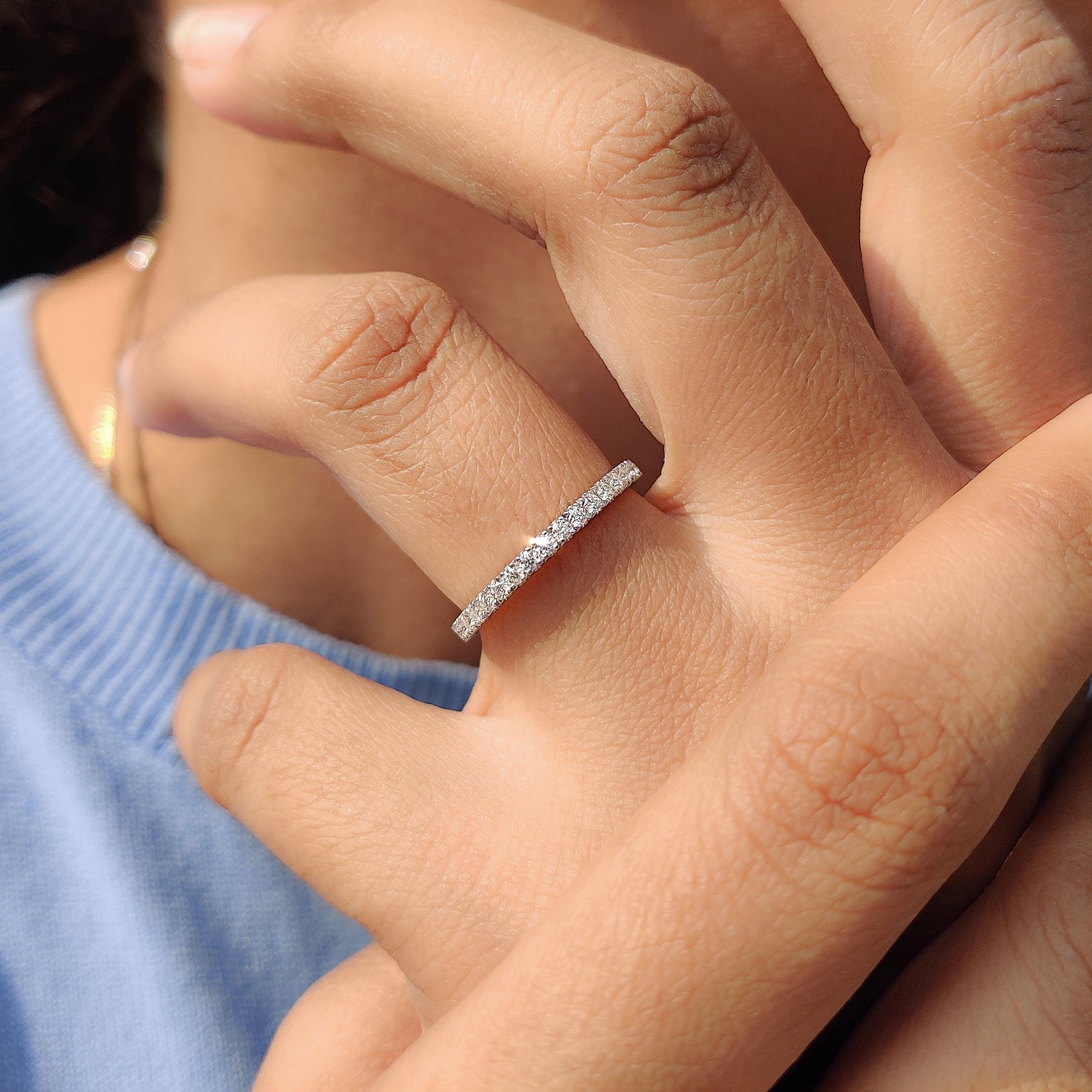 Round Cut Diamond Half Eternity Band