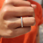 Round Cut Wedding Band in Full Eternity Design