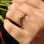 Round Diamond Wedding Band In Tiara Style