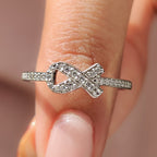 Round Diamond Ribbon Ring In Half Eternity Style