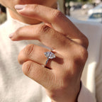 Marquise Cut Engagement Ring with Open Gallery Design