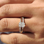 Cushion Cut Diamond Engagement Ring In Split Pave Style