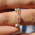 Round Cut Eternity Wedding Band In Round Cut Paper Clip Link Setting