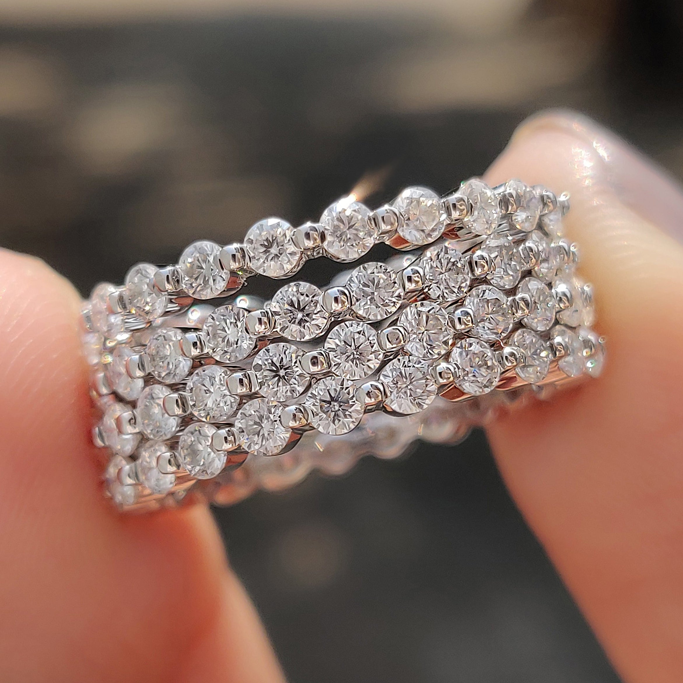Moissanite Full Eternity Wedding Band Set Hauptbild