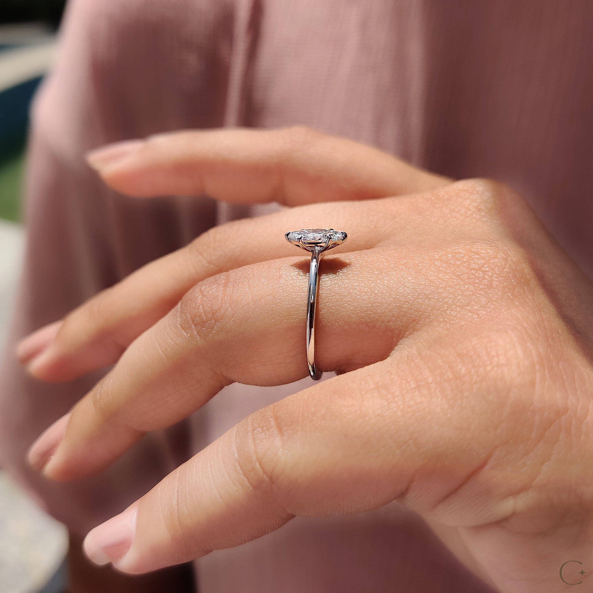 Marquise Diamond Engagement Ring In Solitaire Style