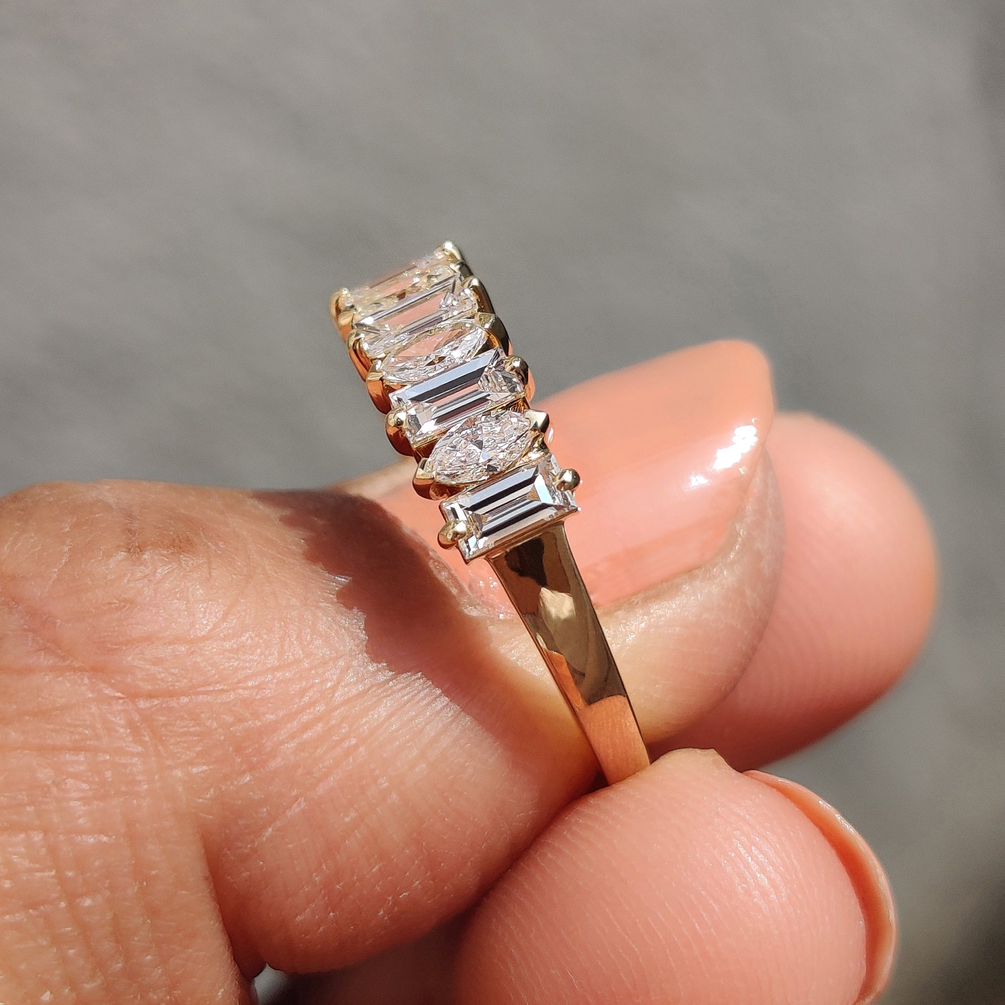 Half Eternity Marquise And Baguette Wedding Band