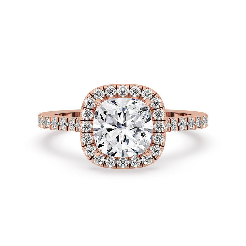 Cushion Cut Engagement Ring With Halo Style Main image