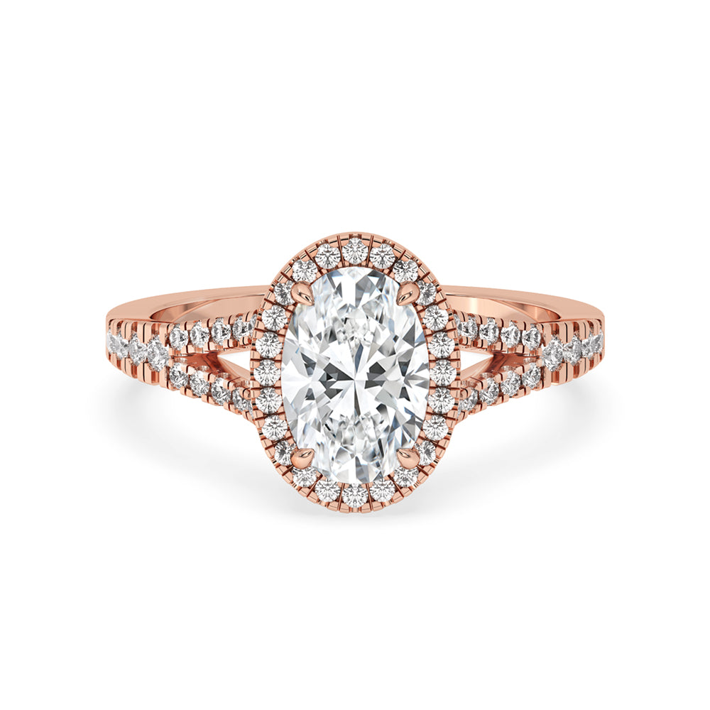 Split Shank Engagement Ring With Oval Diamond Elegance Main image