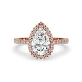 Pear Halo Engagement Ring with Elegant Pave Setting