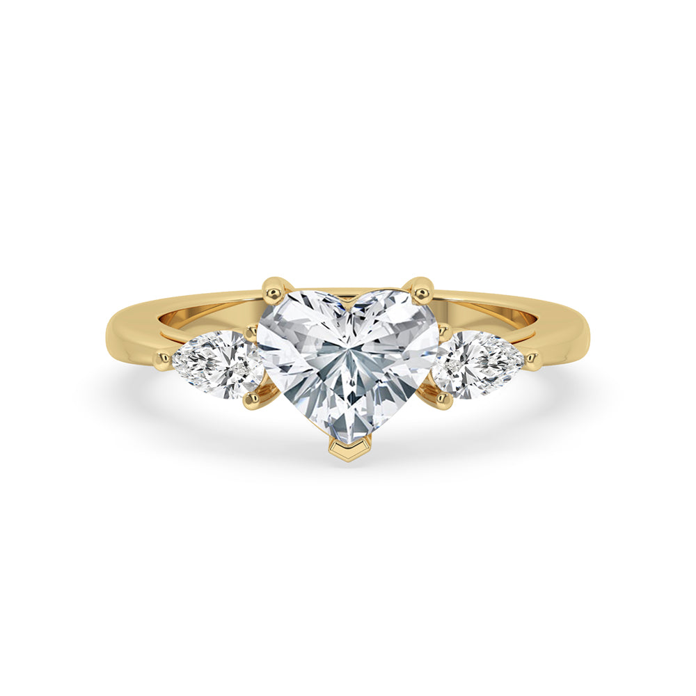 Three Stone Diamond Ring In Yellow Gold Elegance Main image
