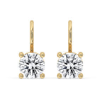 Dangle Diamond Earrings With Round Cut Diamond