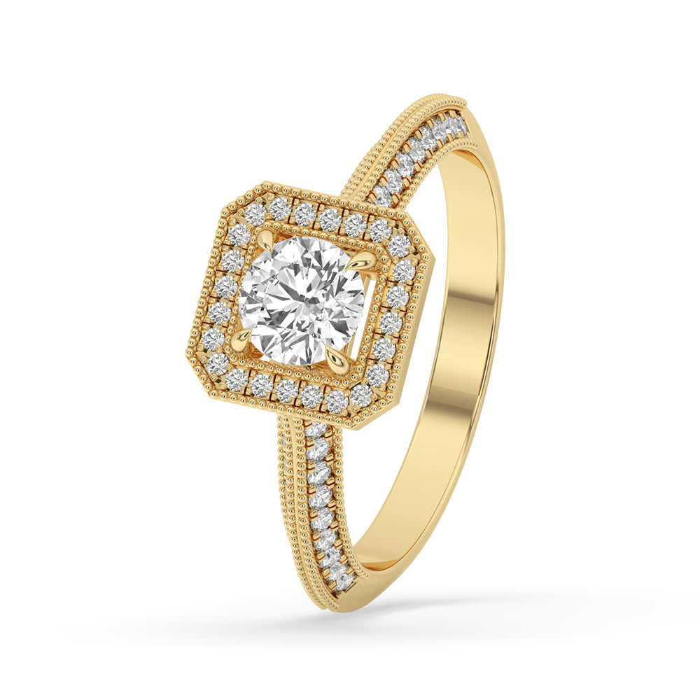 Knife Edge Ring With Halo Style