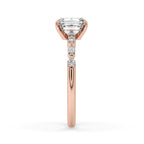 Emerald Cut Engagement Ring - Floating Style