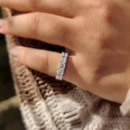Asscher Cut Diamond With White Gold Wedding Ring