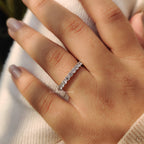 Minimalist Round Cut Eternity Style Diamond Wedding Band