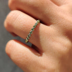 Eternity Round Cut Green Diamond Band