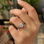 Hidden Halo Teardrop Diamond Ring