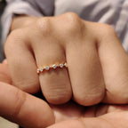 Round cut wedding band With Half Eternity Style