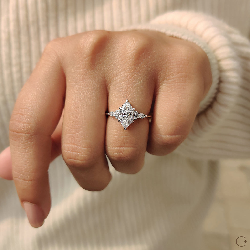 Lab Grown Marquise Diamond Ring In Muse Setting