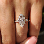 3 Stone Marquise Diamond Ring With Kite Side Stone