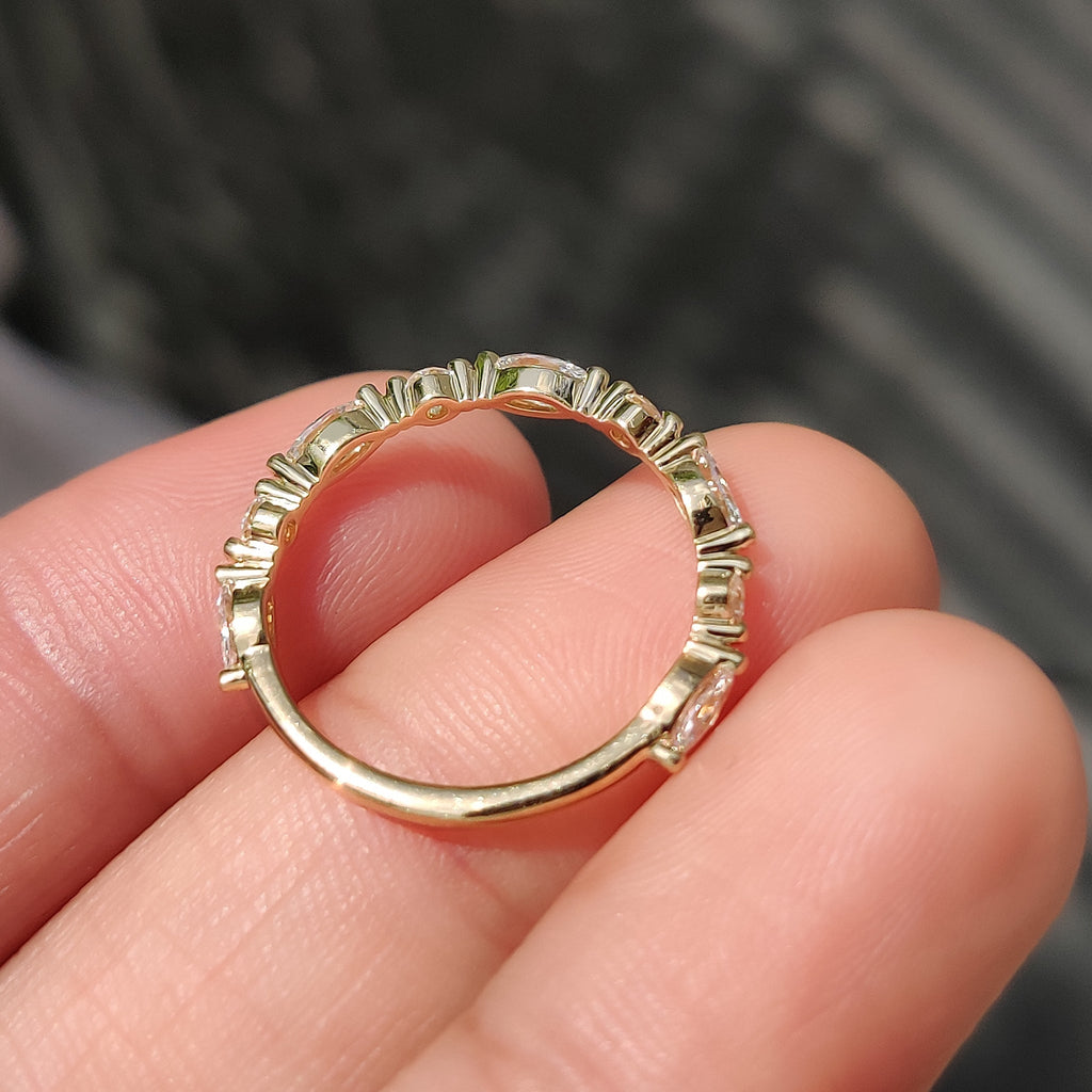 3/4 Eternity Marquise And Round Wedding Band