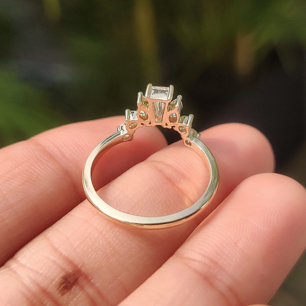 Tiara Wedding Band With Tapered Baguette Diamond