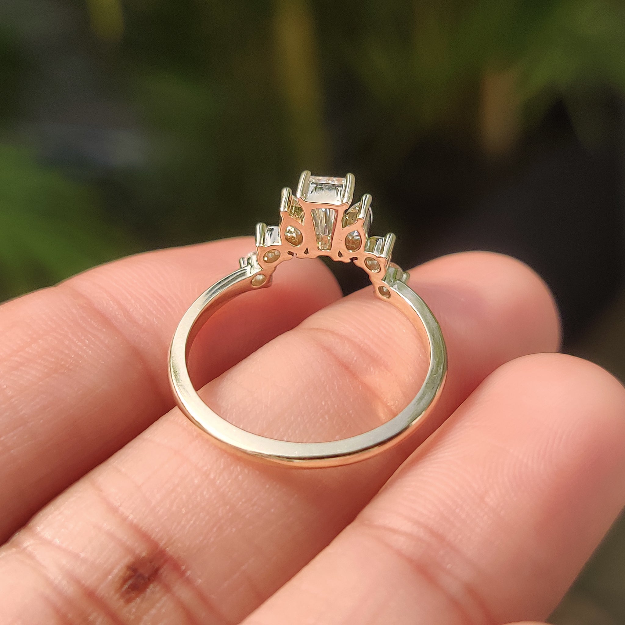 Tiara Wedding Band With Tapered Baguette Diamond