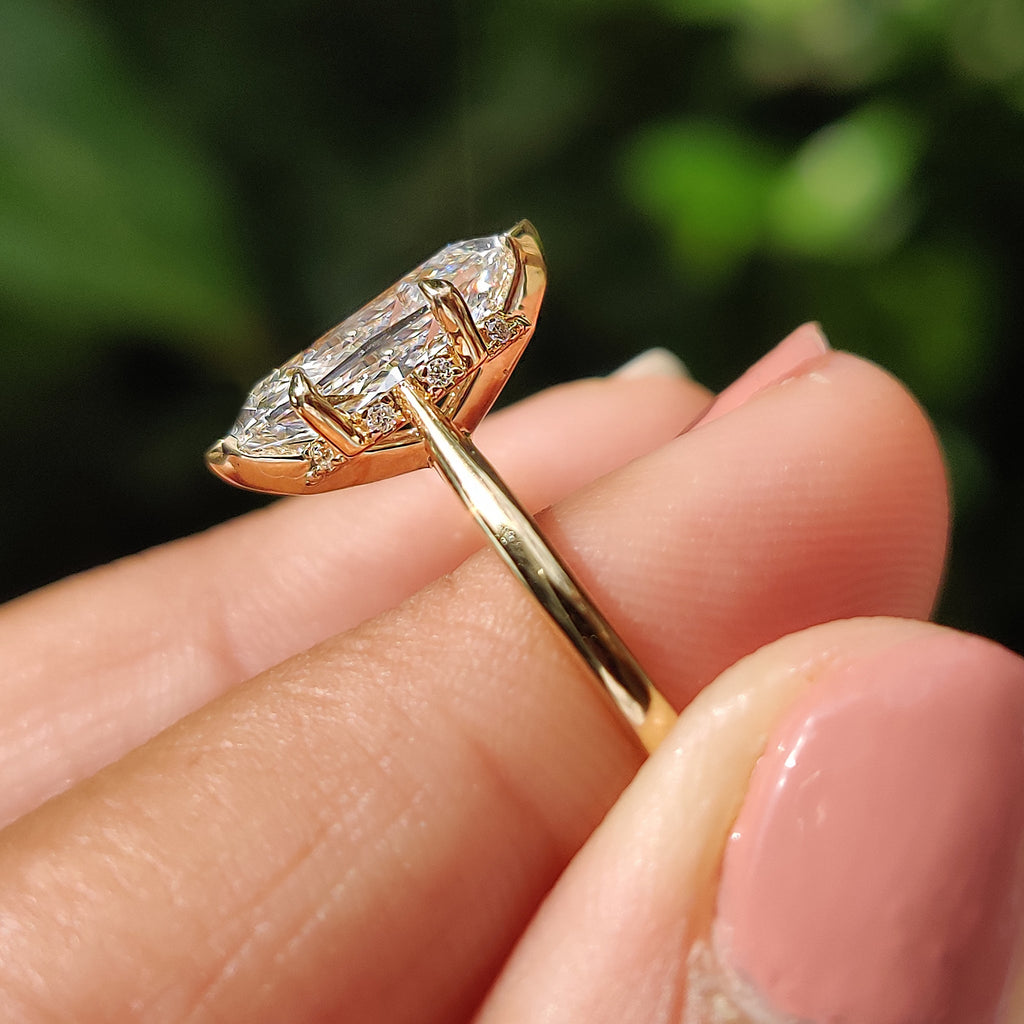 Dutch Marquise Hidden Halo Diamond Ring