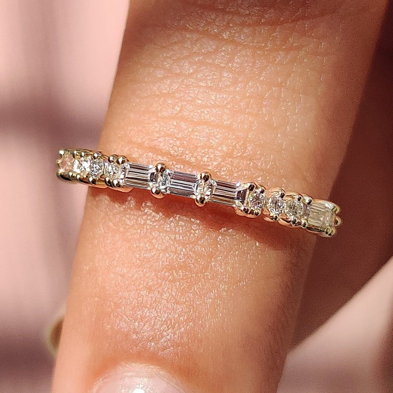 Baguette Diamond Wedding Band In Half Eternity Style Main image