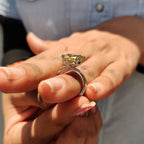 Canary Yellow Cushion Cut Solitaire Ring In Round Prong Setting