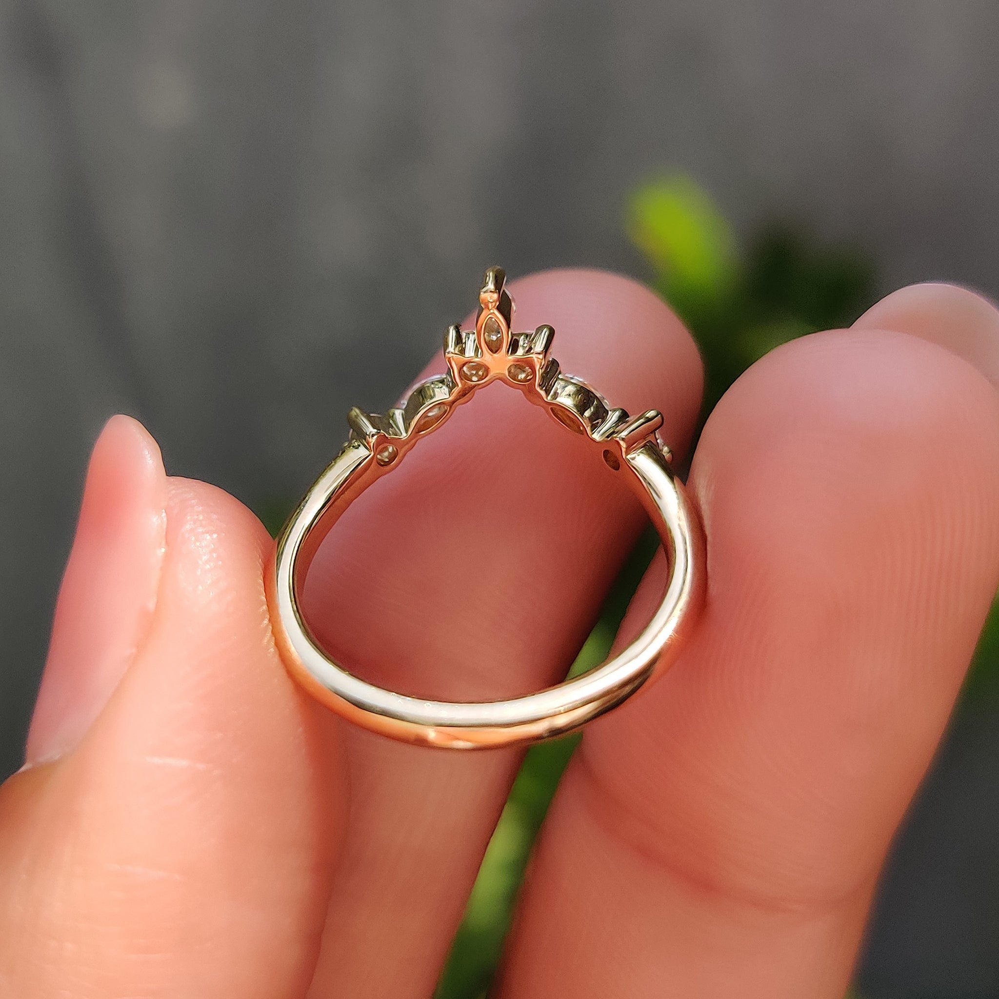 Stackable Curved Wedding Band In Yellow Gold