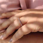 Rose Gold Wedding Band With Round Cut Diamond