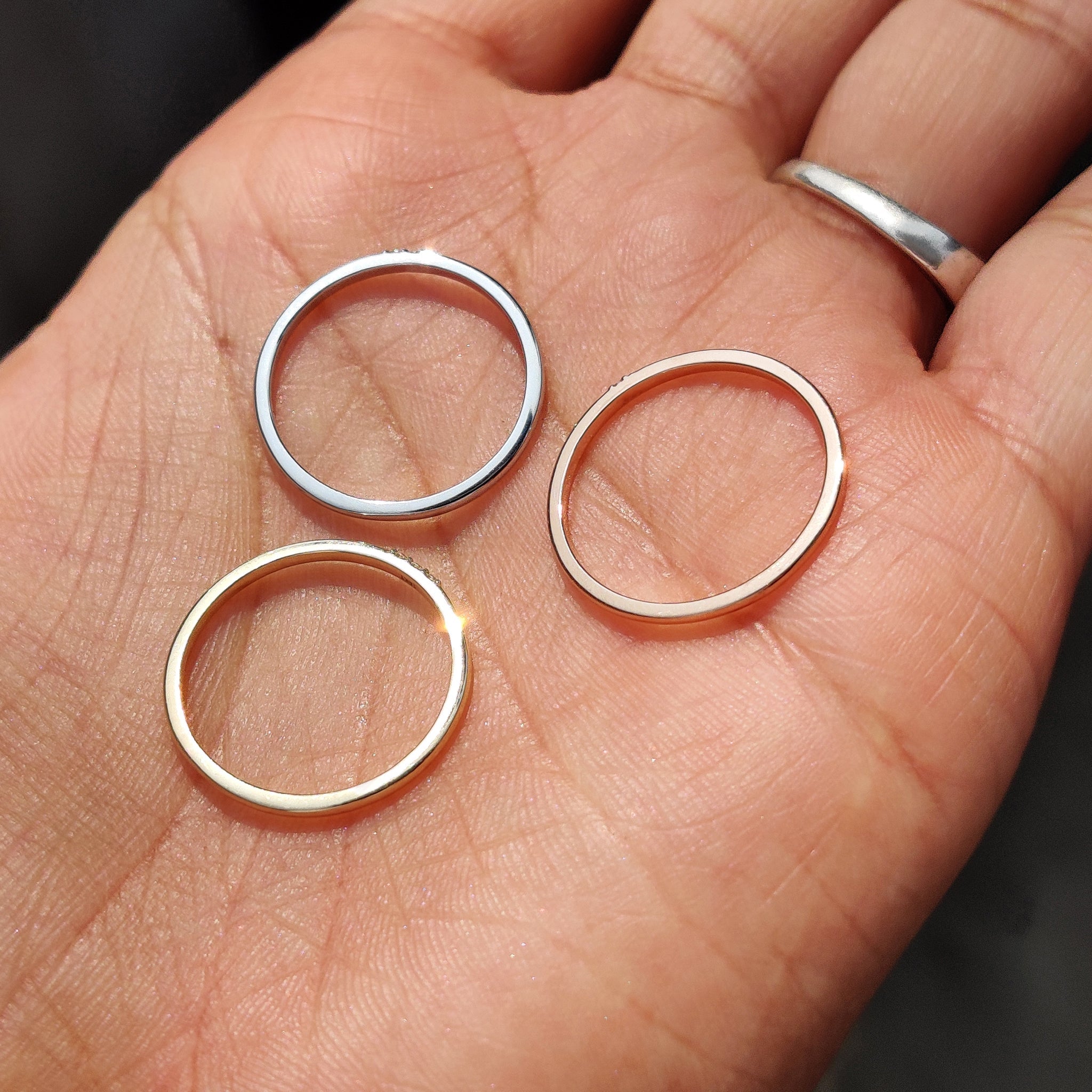 Comfort Fit Wedding Band - Three Tones