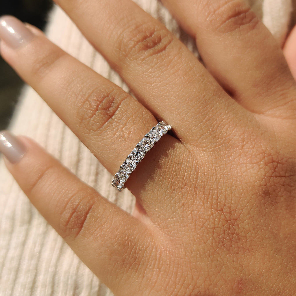 Round Cut Eternity Band In Secure Prong Setting