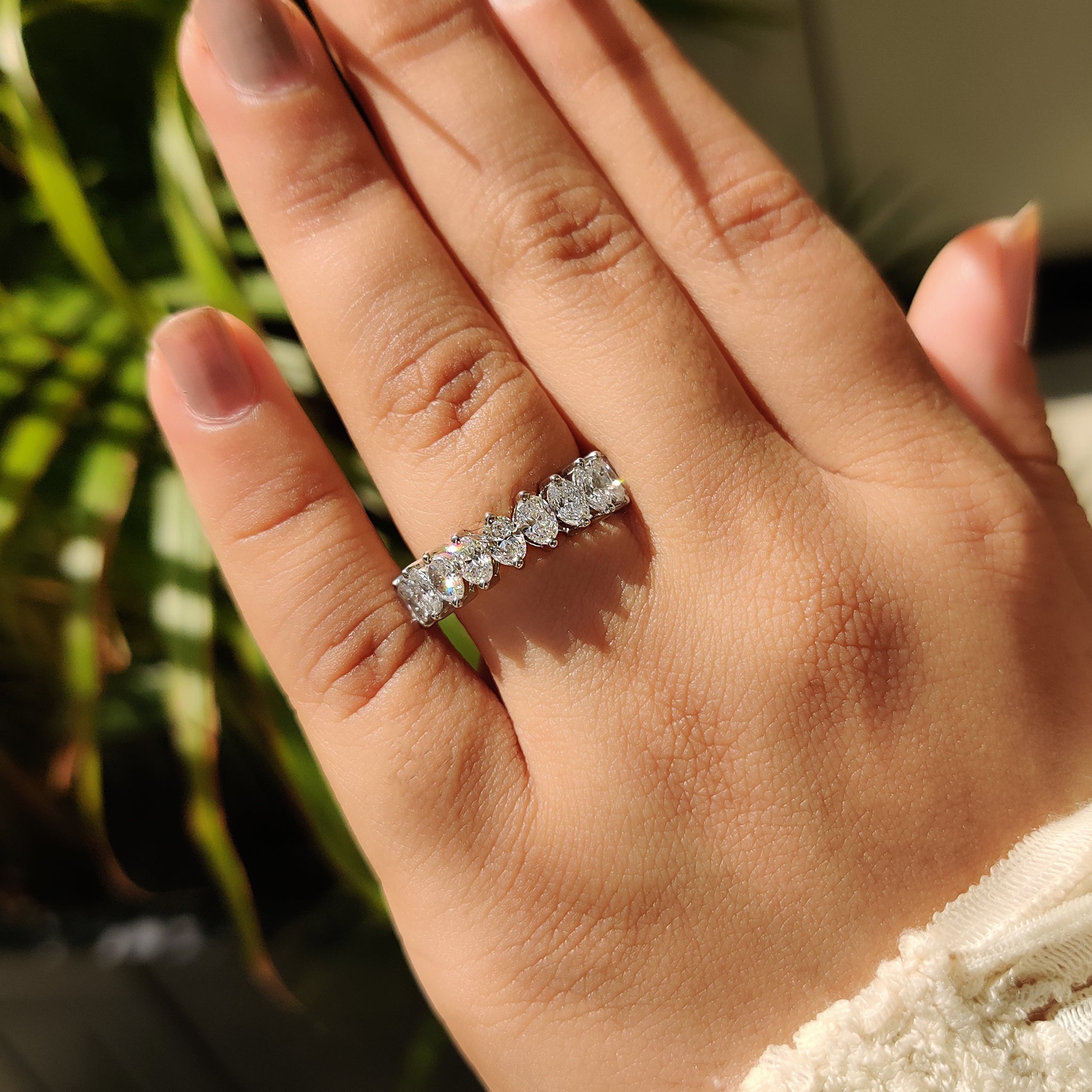 Lab Grown Oval Half Eternity Band Secondary image