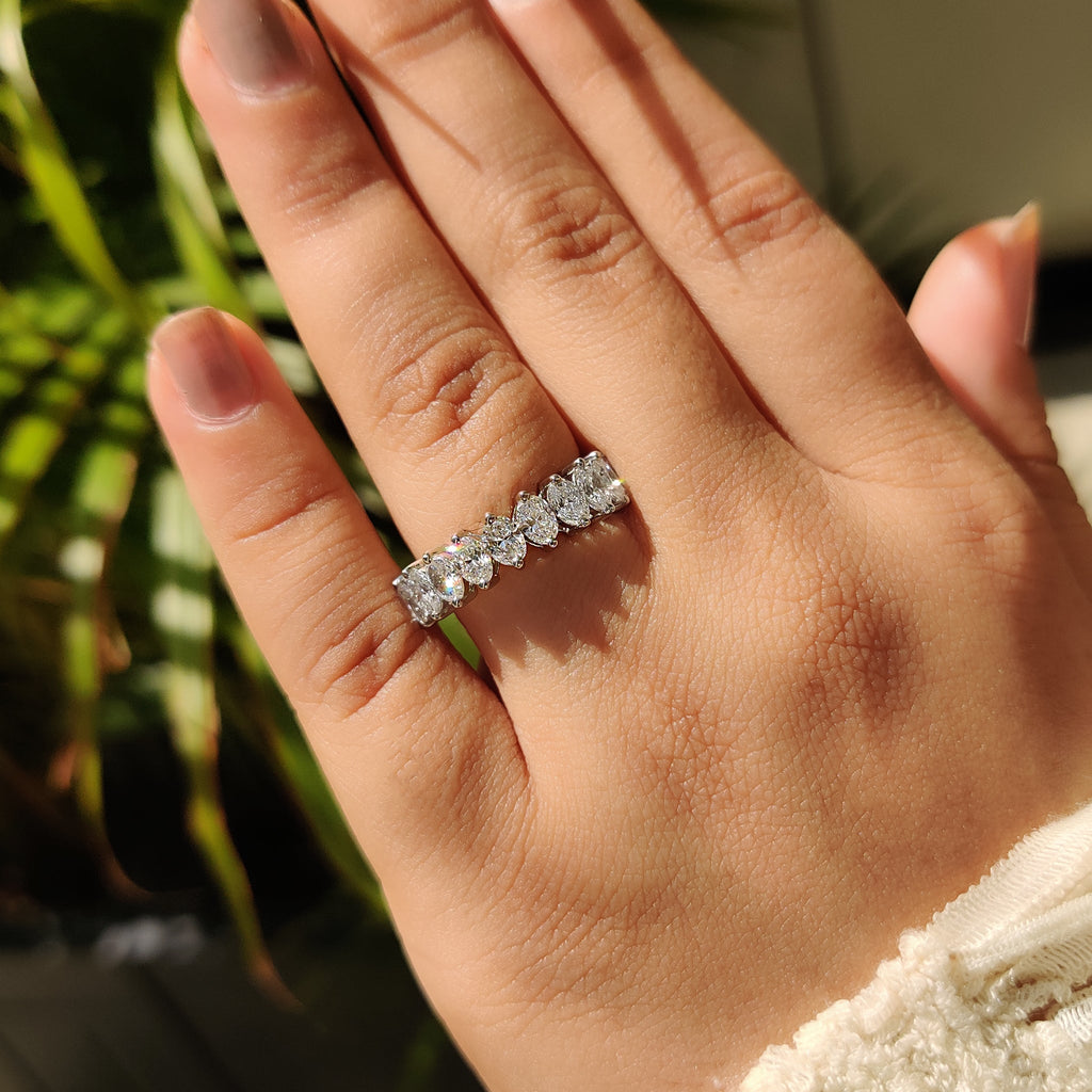 Lab Grown Oval Half Eternity Band