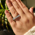 Lab Grown Oval Half Eternity Band
