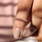Yellow Gold Baguette And Round Diamond Band