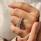 Half Eternity Marquise and round wedding band