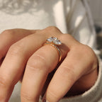 2 Stone Engagement Ring With Pear And Radiant Diamond