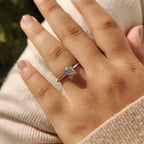 White Gold Round Diamond Bezel Setting Engagement Ring