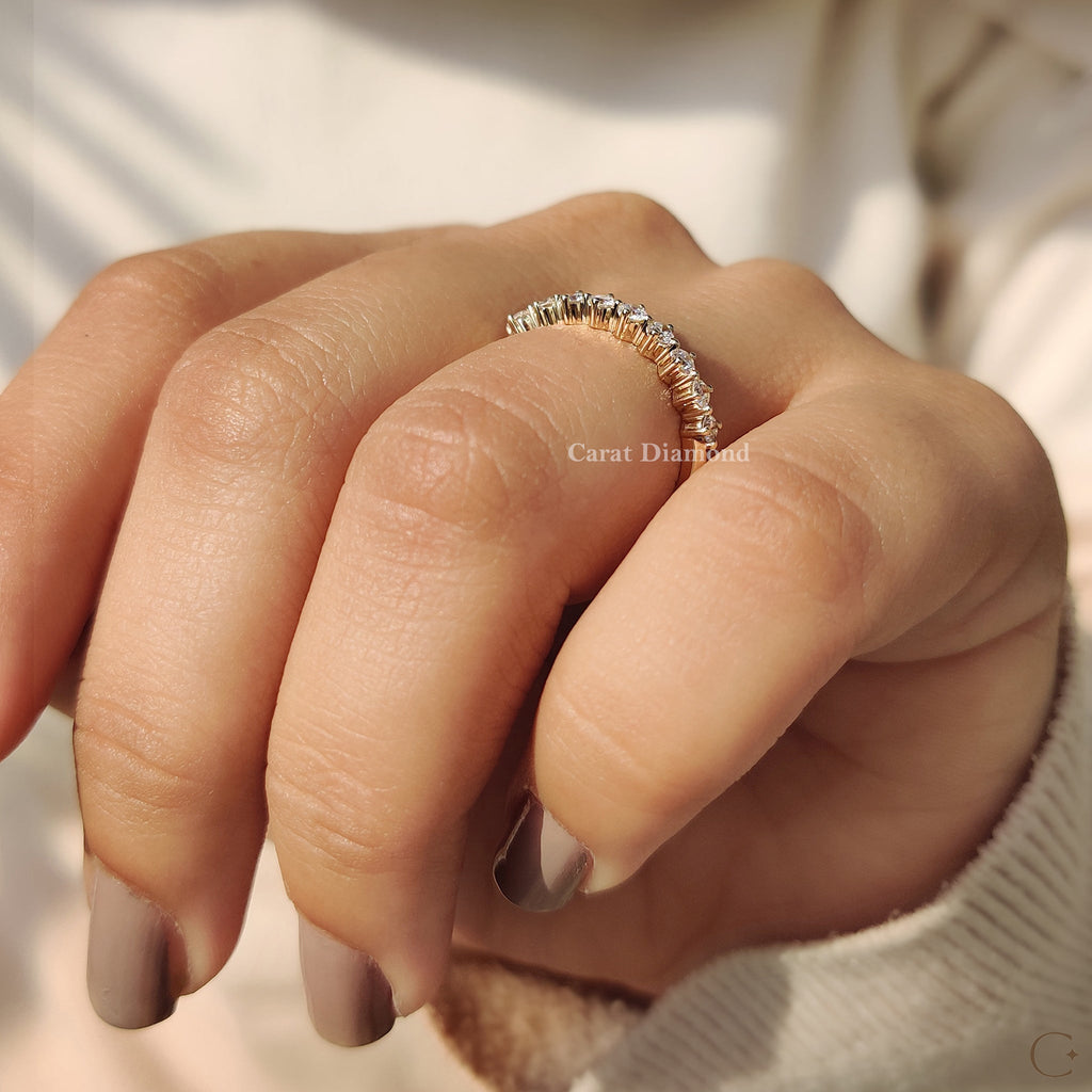 Minimalist Round Cut Lab Grown Diamond Band