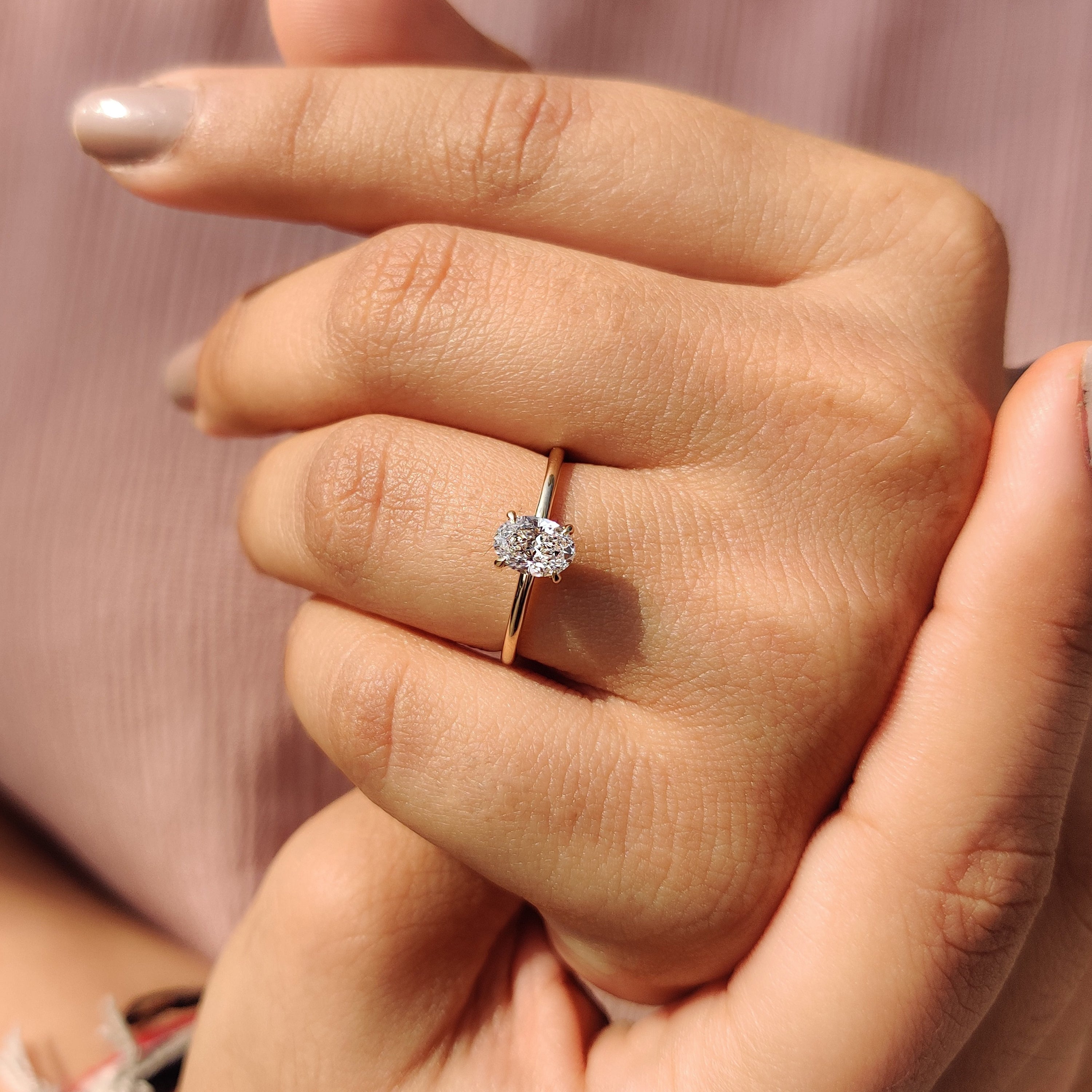 Yellow Gold Oval Diamond Engagement Ring