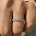 Round Diamond Wedding Band With Halo Style
